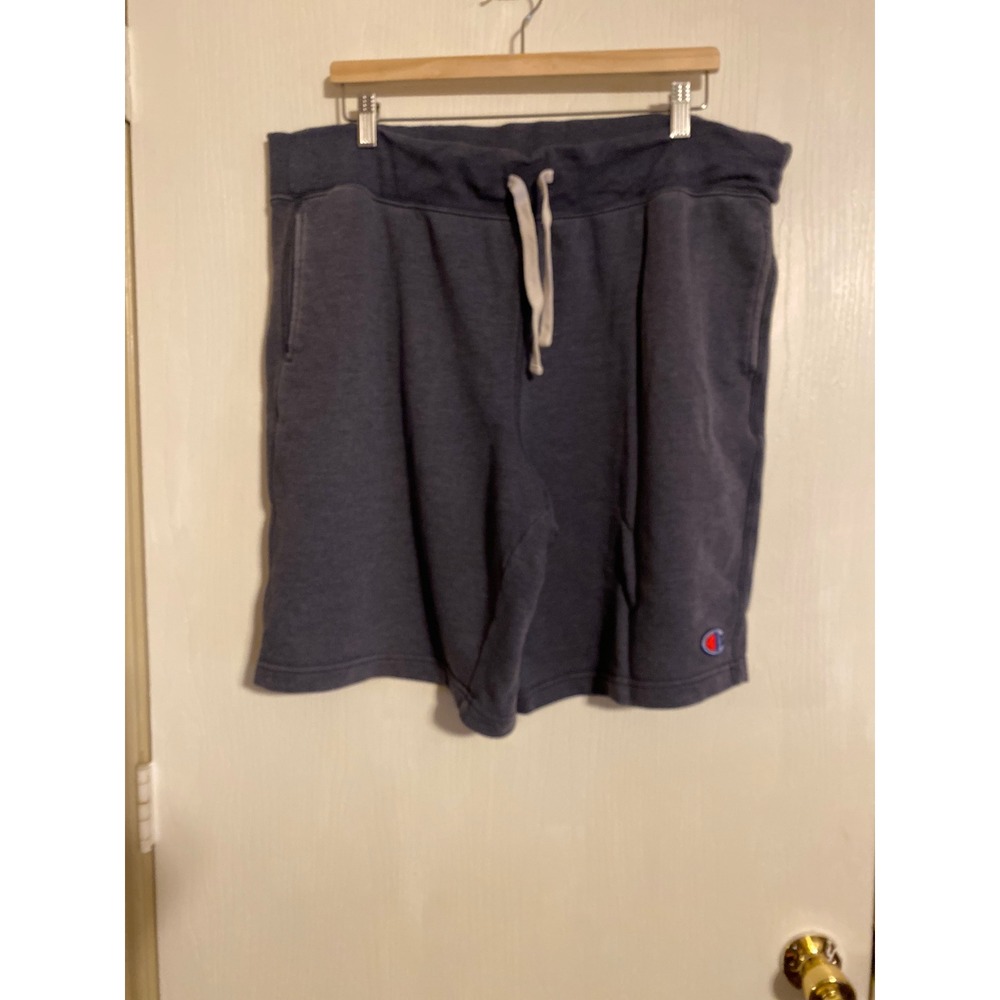 Champion Mens Navy Blue French Terry Sweat Shorts XL Embroidered Logo Pocket 739